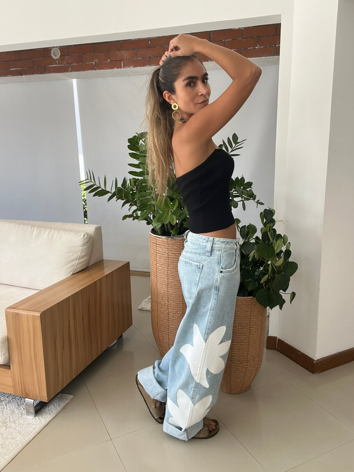 Jeans estrella blanca