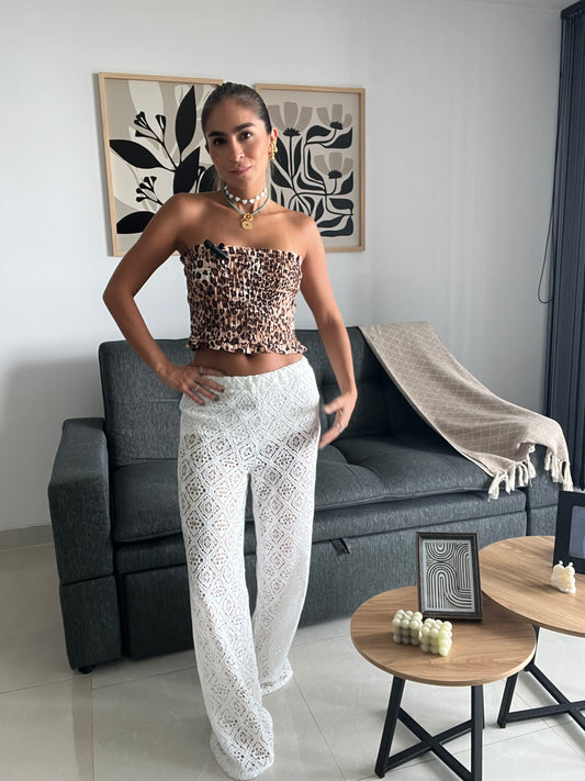 Top Rizado Animal Print