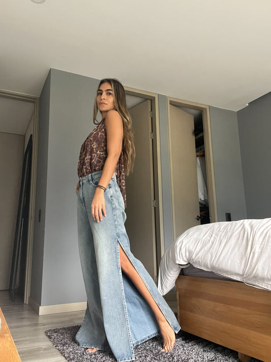 Jeans abertura claro
