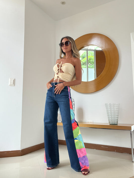 Pants Intervenidos Rosa-Mora