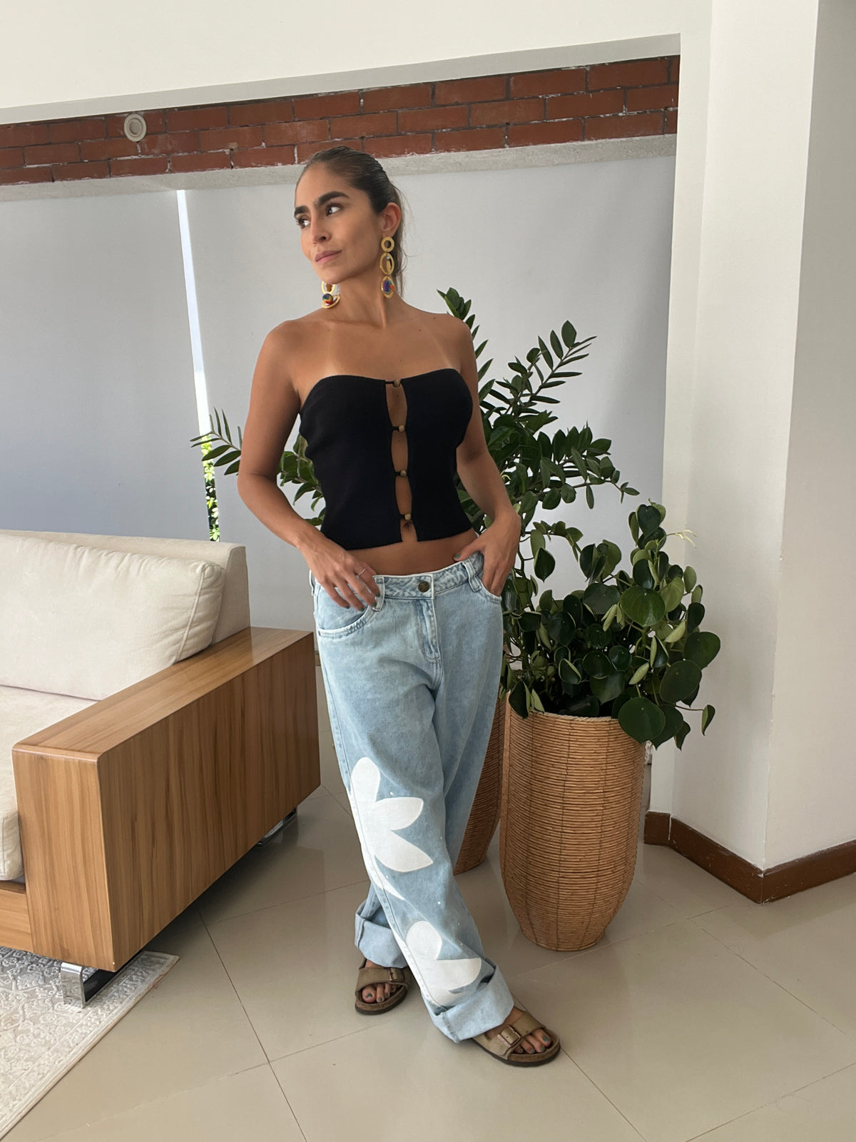 Jeans estrella blanca