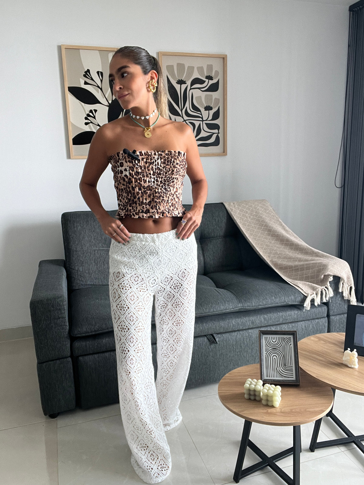 Top Rizado Animal Print