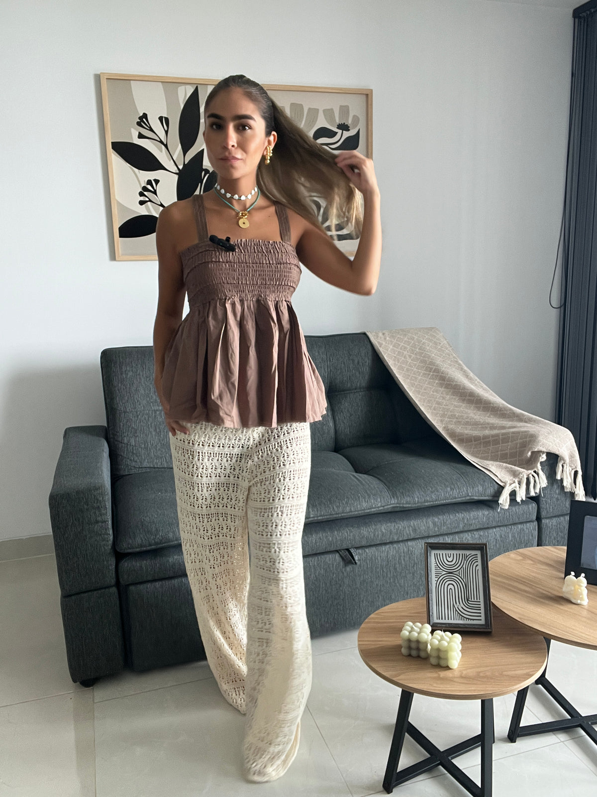 Pants Tejido Crema