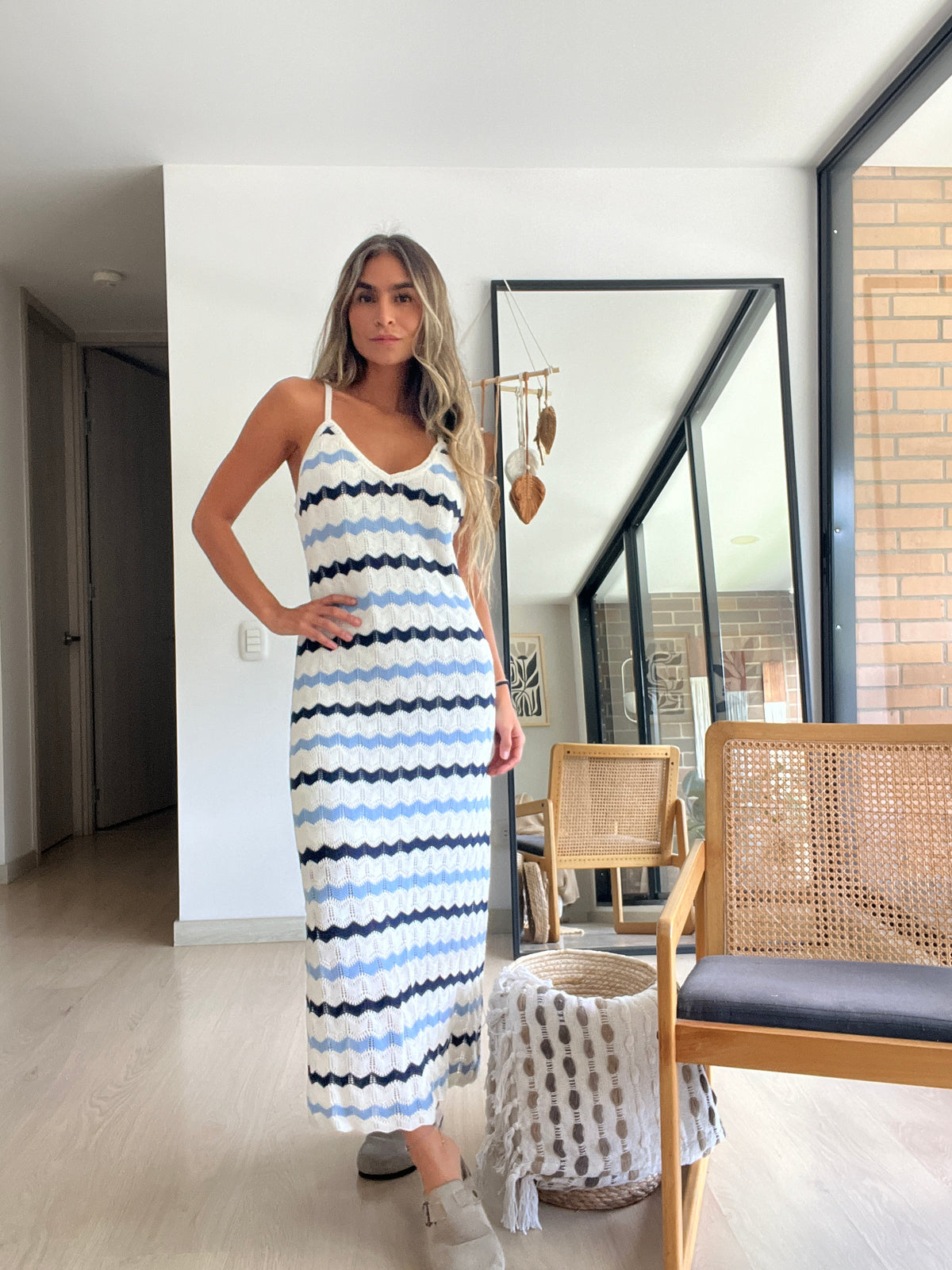 Vestido tejido rayas