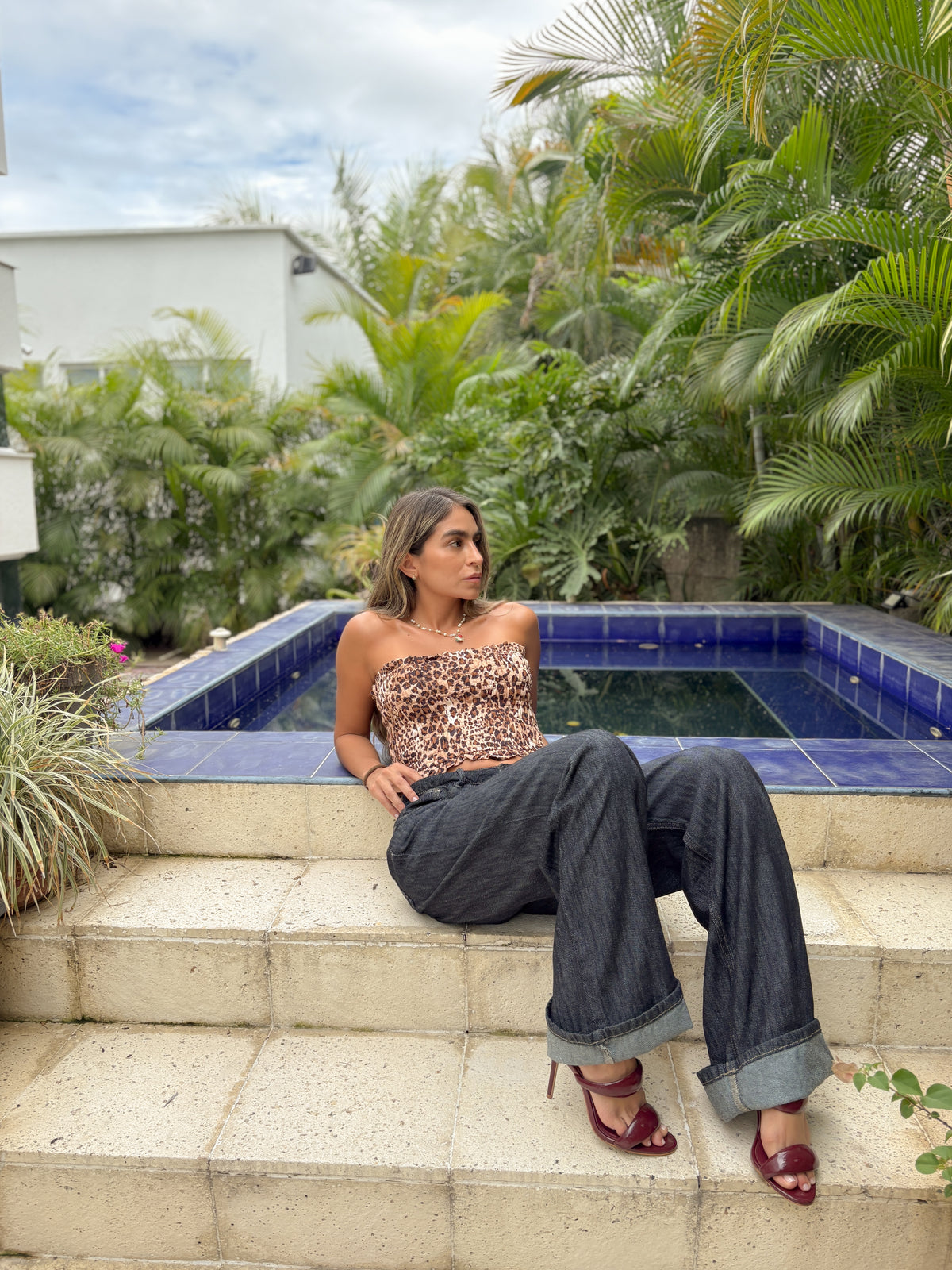 Top Rizado Animal Print