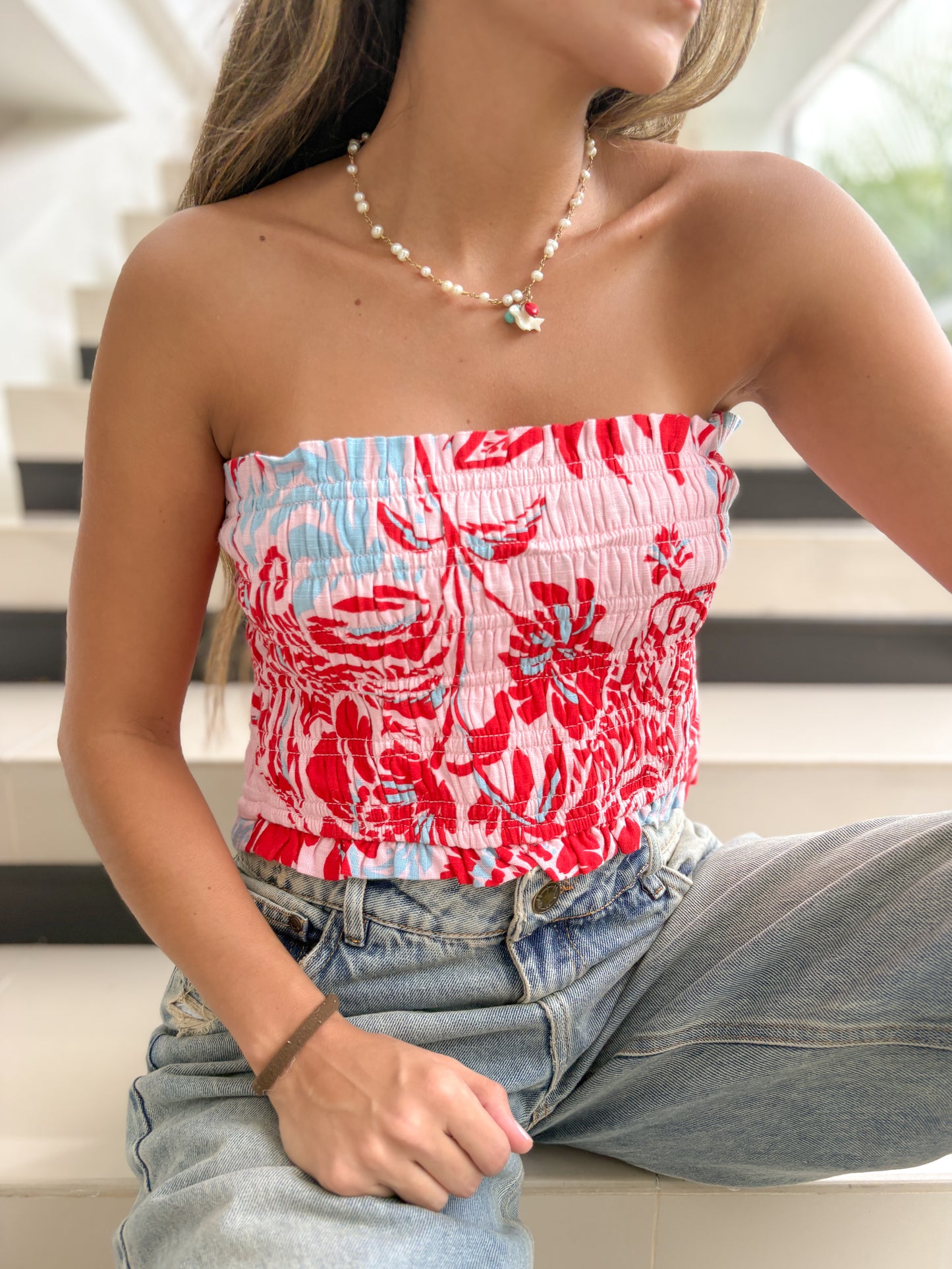 Top rizado color
