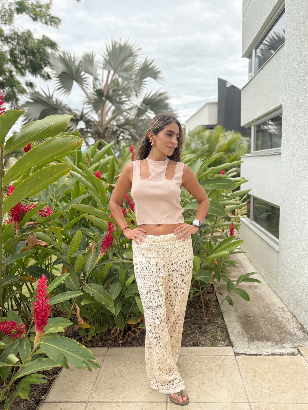 Pants Tejido Crema