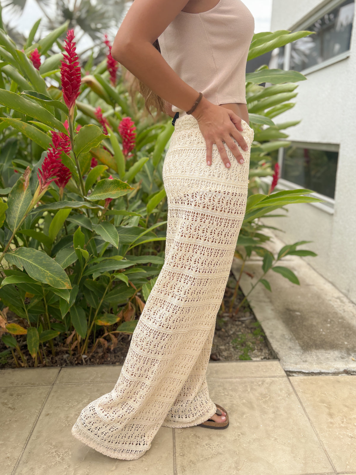 Pants Tejido Crema